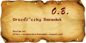 Orszáczky Benedek névjegykártya